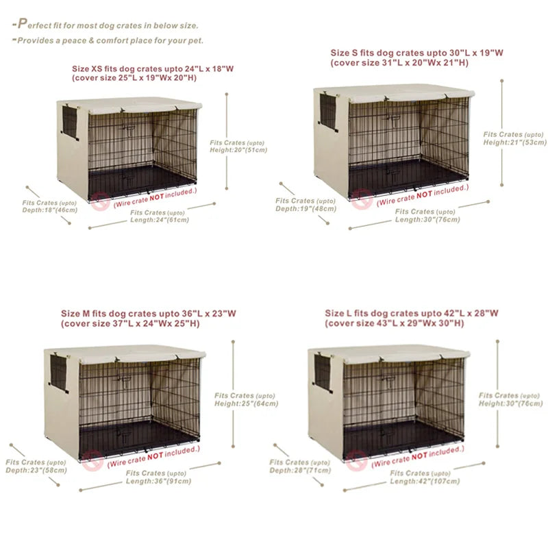 Universal Durable Folding Cover Dog Crate Cover Pet Kennel Cover New Privacy Waterproof for 25-49 inches Wire Dog Crate