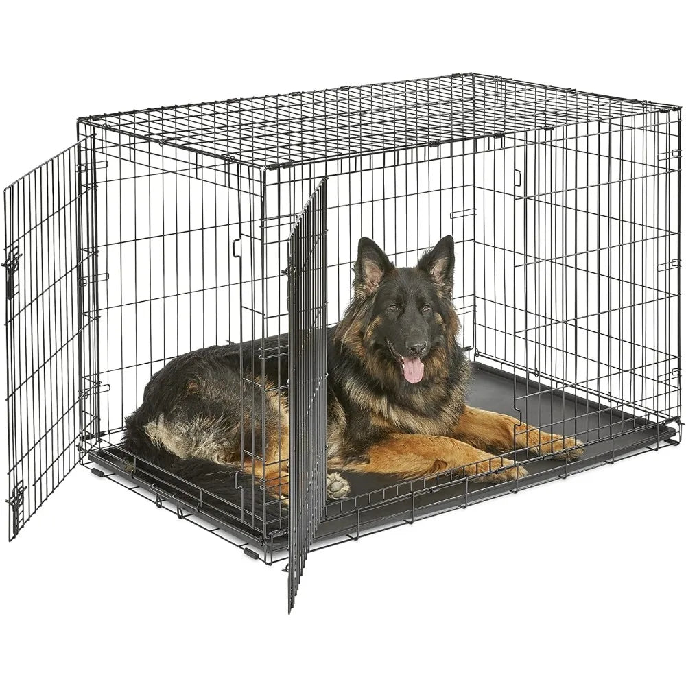 New World Newly Enhanced Double Door New World Dog Crate, Includes Leak-Proof Pan, Floor Protecting Feet, & New Patented