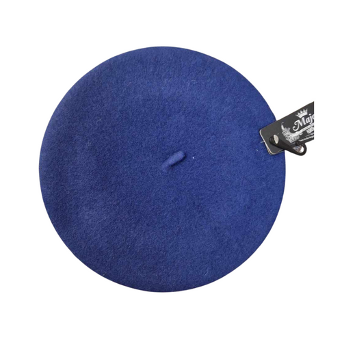 100% Wool Beret Royal Blue