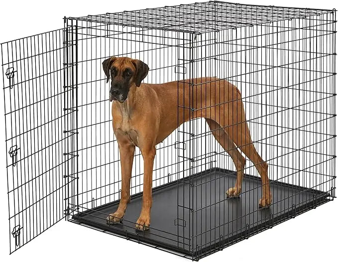 Ginormous Single Door 54-Inch Dog Crate for XXL Dogs Breeds; Great Dane, Mastiff, St. Bernard，Black: SL54