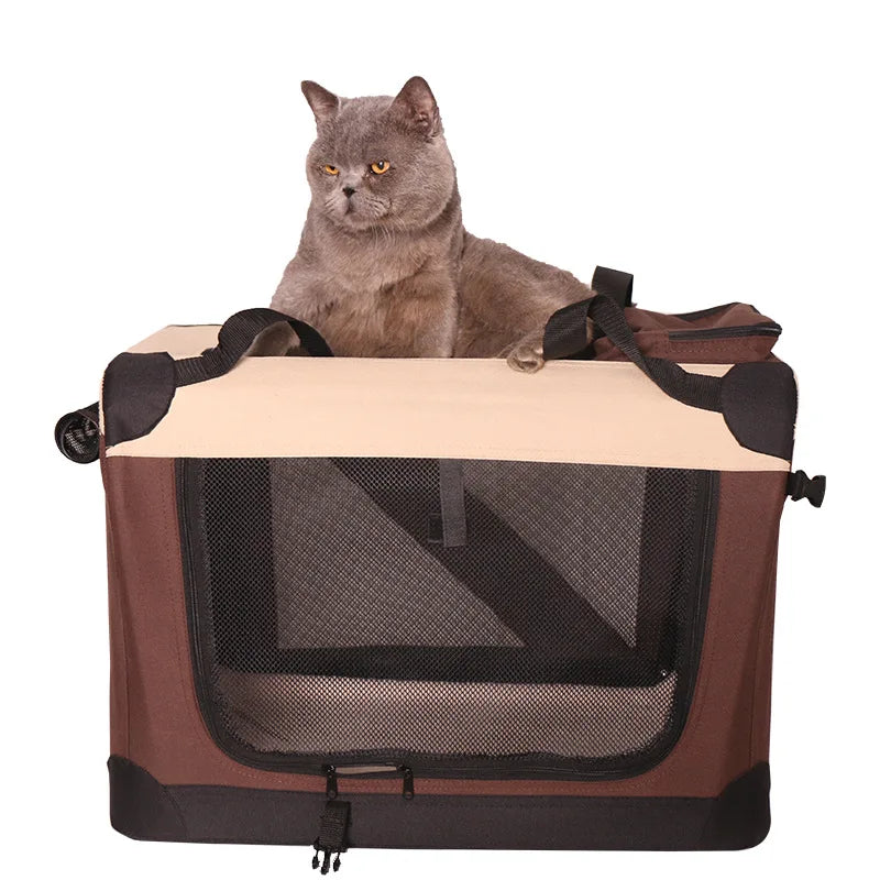 Cat Crate And Dog Kennel Outdoor Travel Case Car Seat For Dog Outing Carrying Bag Folding Dog Crate Indoor Outdoor Pet Home