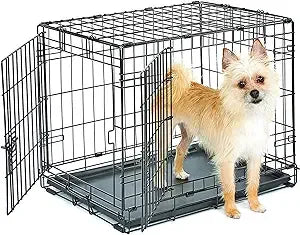 New World Newly Enhanced Double Door New World Dog Crate, Includes Leak-Proof Pan, Floor Protecting Feet, & New Patented