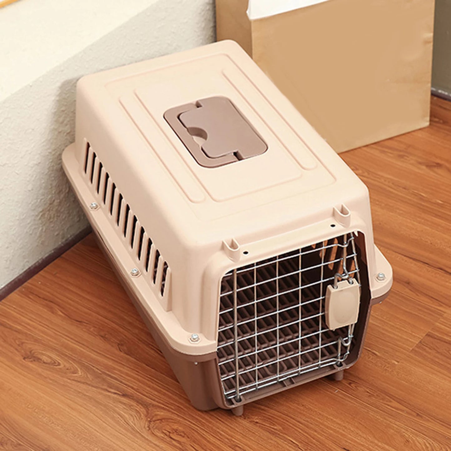 Hard Sided Travel Carrier Pack Handbag Organizer with Metal Wire Crate Tote Cat Cage for Kitten Puppy Rabbits Traveling Outdoor