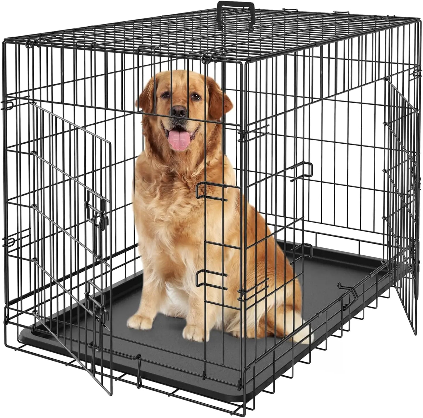 Dog Crates for Large Medium Dogs Foldable Metal Wire Pet Dogs Kennel 30/36/42Inches Indoor Outdoor Travel Dog