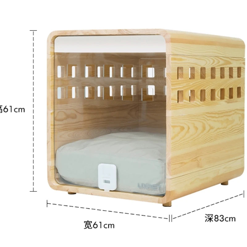 Best selling modern customized stylish clear acrylic heavy duty fold up inside house kennel dog wood crate for small animals