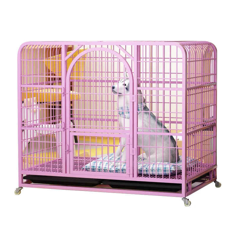 Wholesale High Standard Low Cost Factory Price Pink Metal Pet Dog Crate Durable Outdoor Large Cage