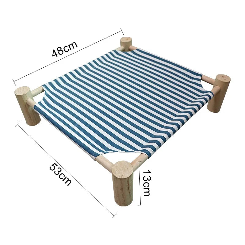 Elevated Hammock Wooden Frame Pet Bed