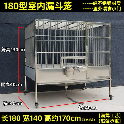 Stainless Steel Dog Crate Medium Large Dog Thick Dog Cage with Toilet Funnel Big Dog Cage