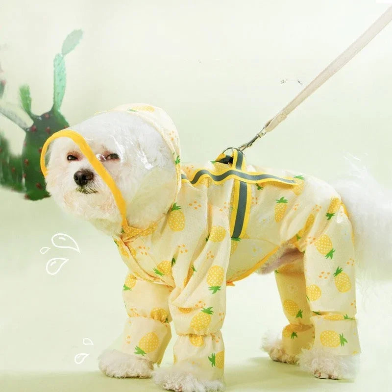 Dog Raincoat Dog Raincoat Pet Clothes for Chihuahua Maltese Full Body Waterproof Dog Raincoat with Leash Attachment