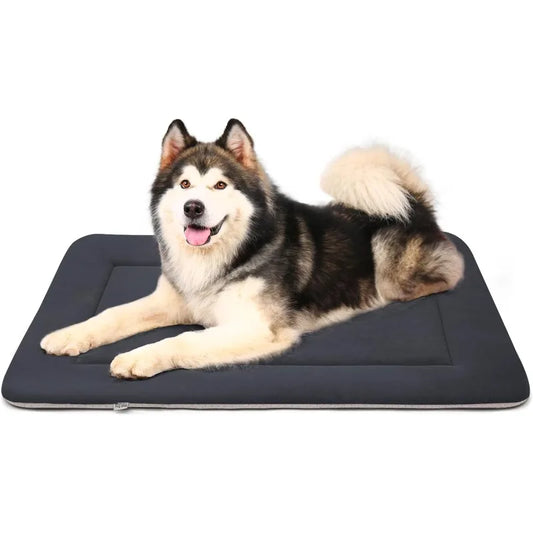 Extra Large Dog Bed Soft Dog Crate Pad Dog Mat, Jumbo 48 Inches Machine Washable Pet Bed Kennel Pad with Non-Slip Bottom