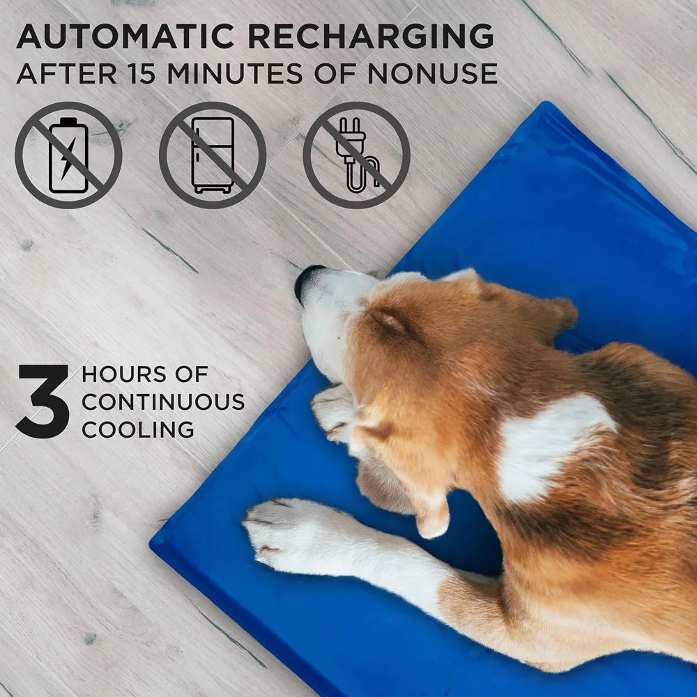 Dog Cooling Mat 35” x 55” Pad for Kennels, Crates & Beds, Non-Toxic, Solid Self Cooling Gel .No Fridge or Electricity Needed