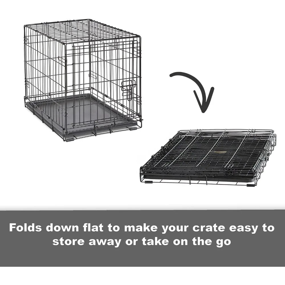 New World Newly Enhanced Double Door New World Dog Crate, Includes Leak-Proof Pan, Floor Protecting Feet, & New Patented