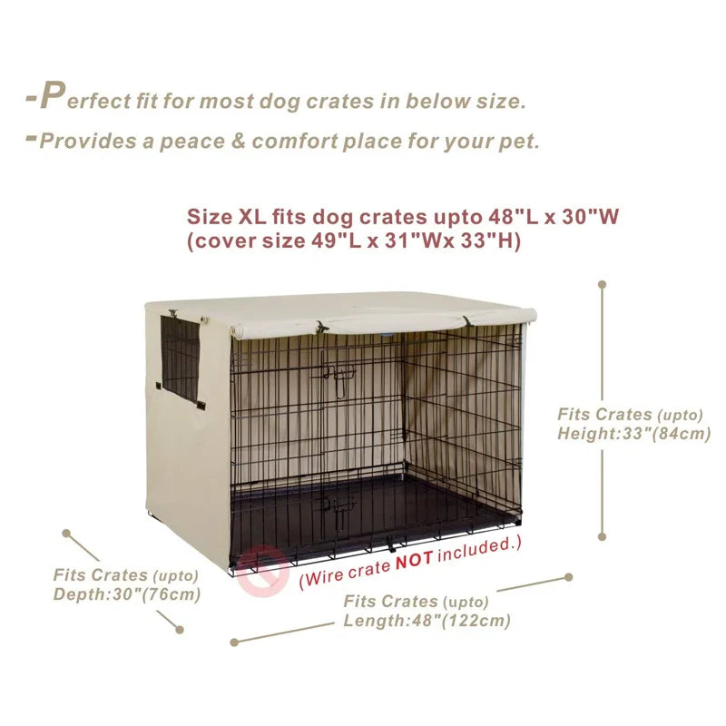 Universal Durable Folding Cover Dog Crate Cover Pet Kennel Cover New Privacy Waterproof for 25-49 inches Wire Dog Crate