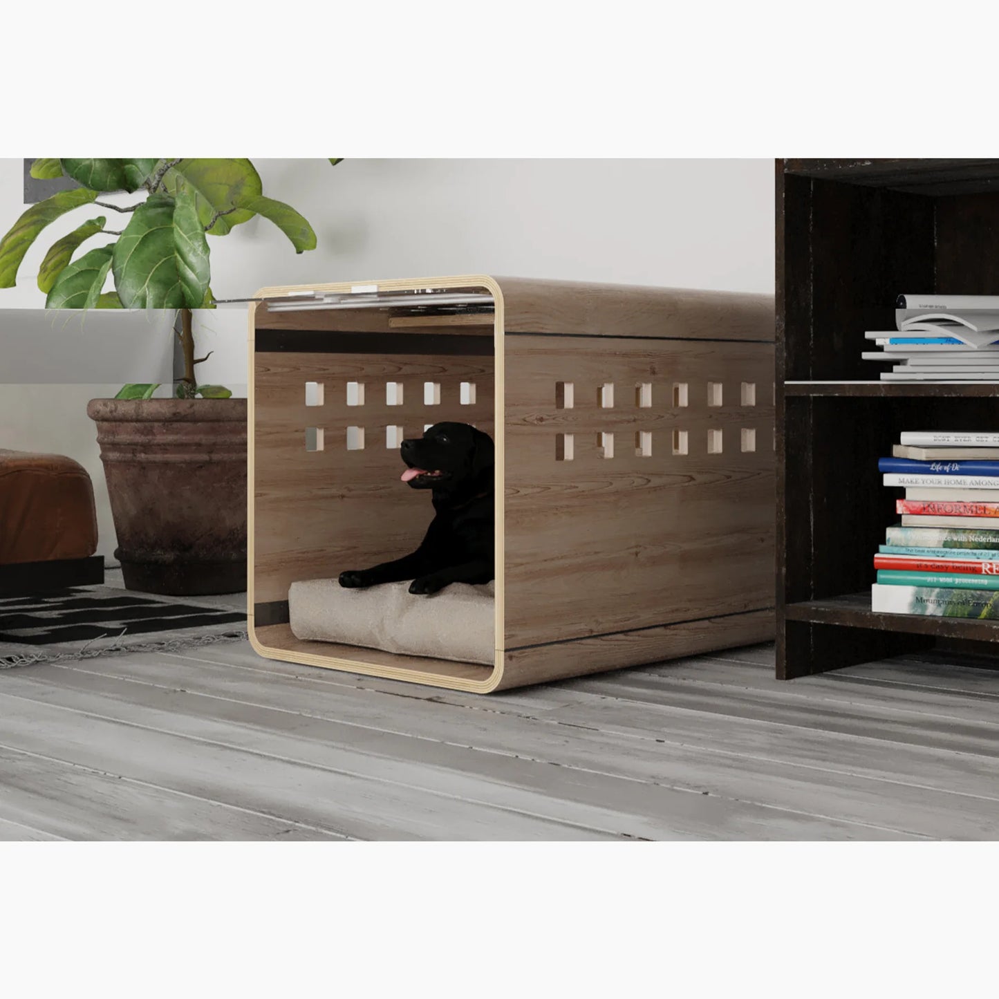 Best selling modern customized stylish clear acrylic heavy duty fold up inside house kennel dog wood crate for small animals