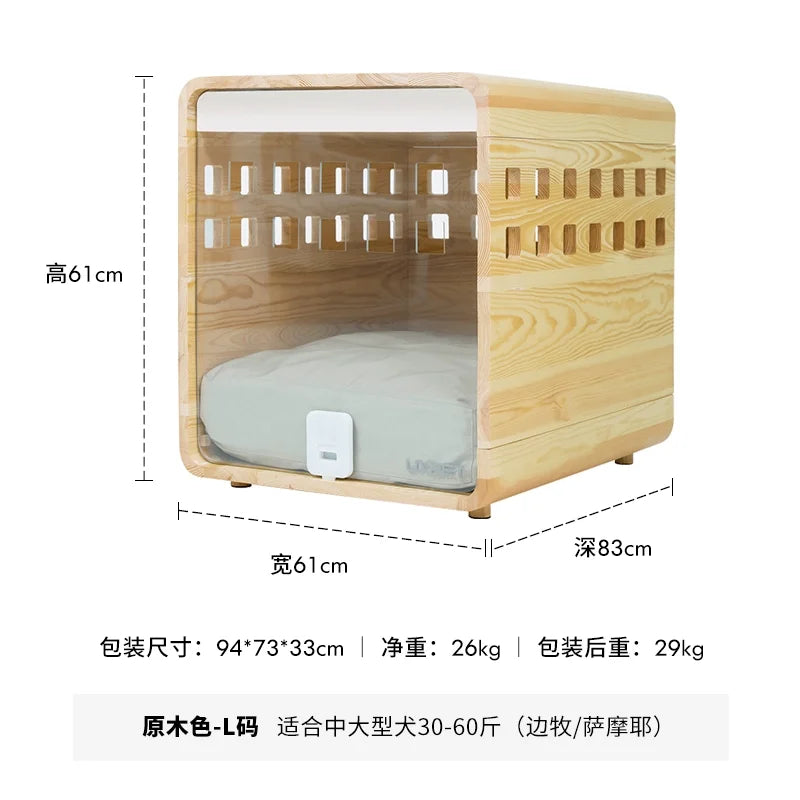 Best selling modern customized stylish clear acrylic heavy duty fold up inside house kennel dog wood crate for small animals