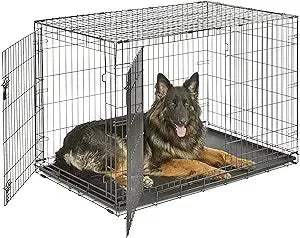 New World Newly Enhanced Double Door New World Dog Crate, Includes Leak-Proof Pan, Floor Protecting Feet, & New Patented