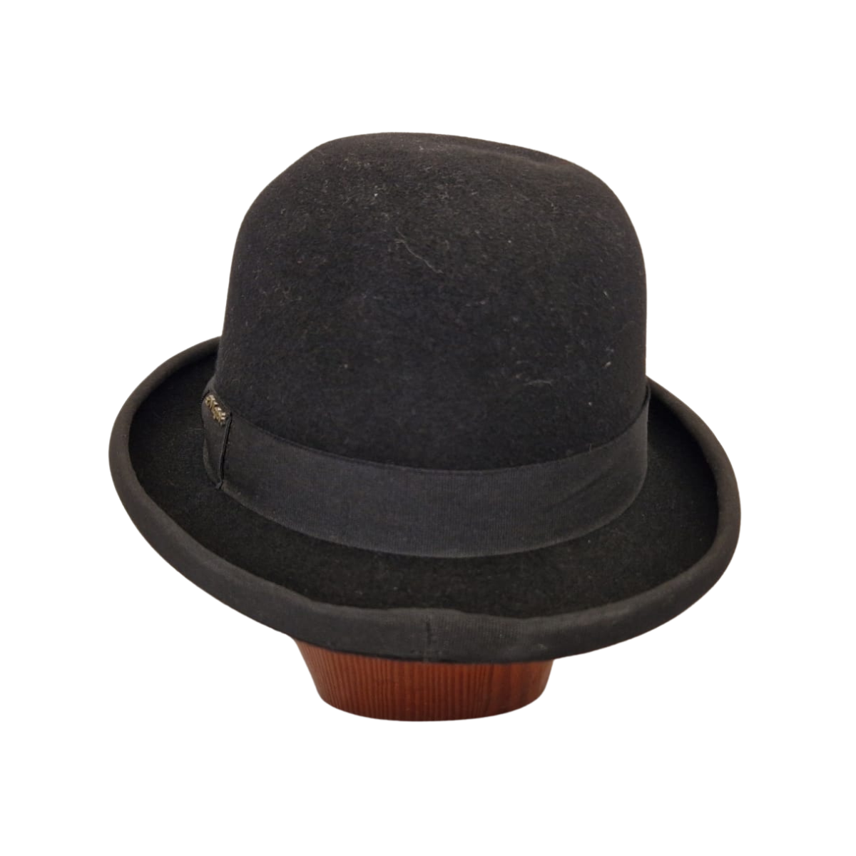 Classic black bowler hat in black back