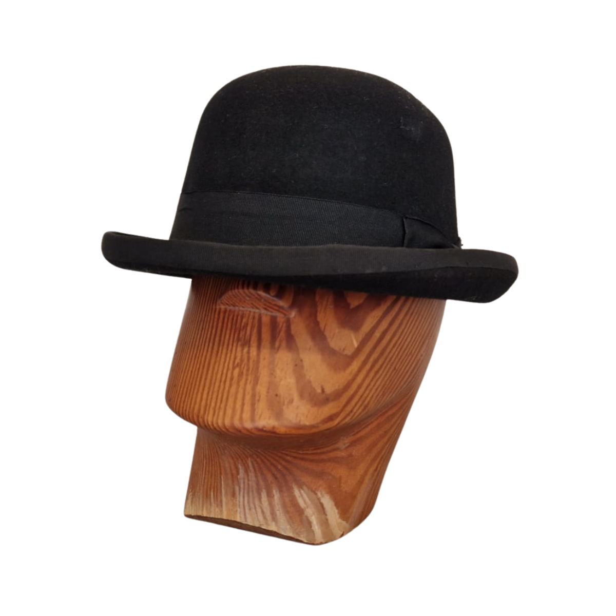 Classic black bowler hat in black front