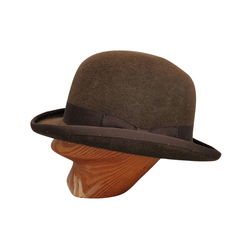 Brown Classic Bowler Hat side