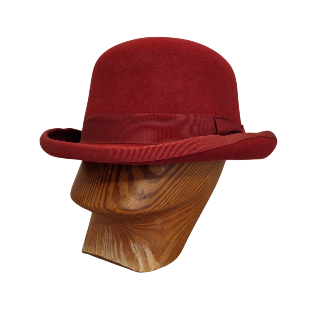 Burgundy Classic Bowler Hat front
