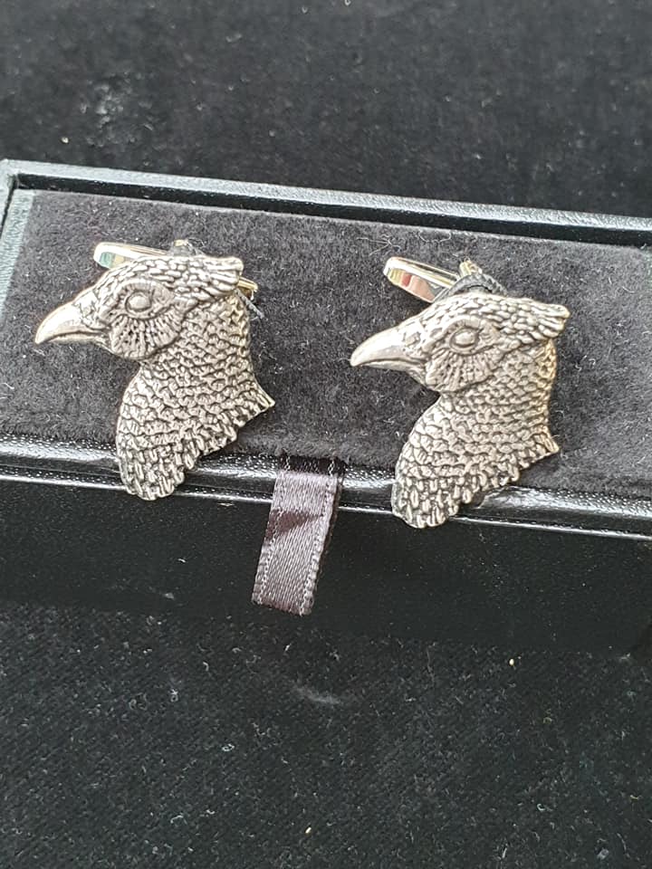 Country Style Cufflinks with Pheasant Head Design