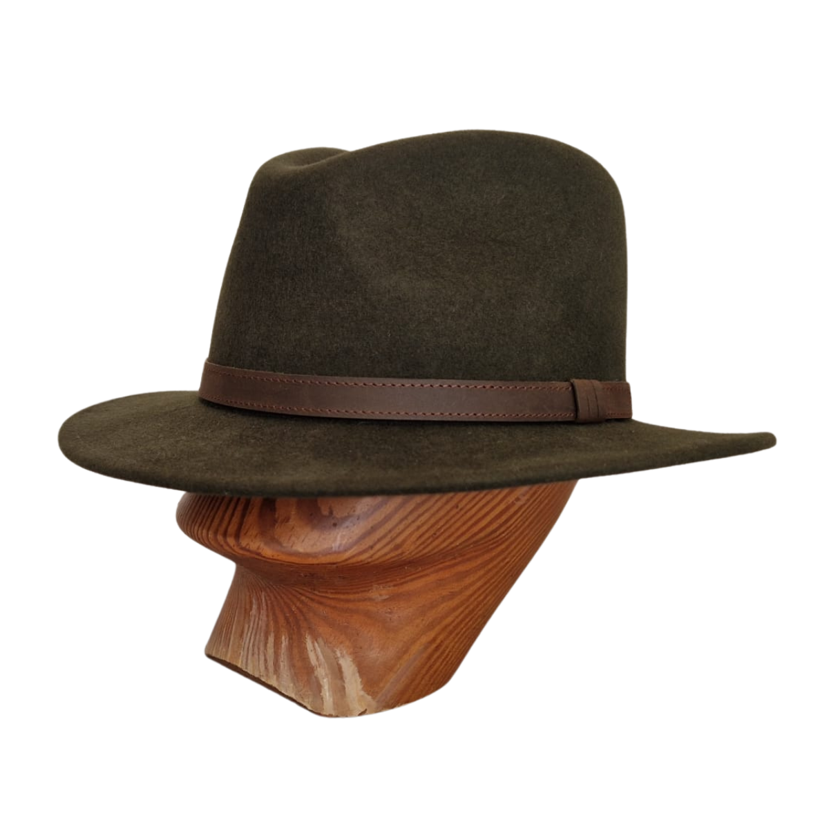 Dark Olive Green Fedora front
