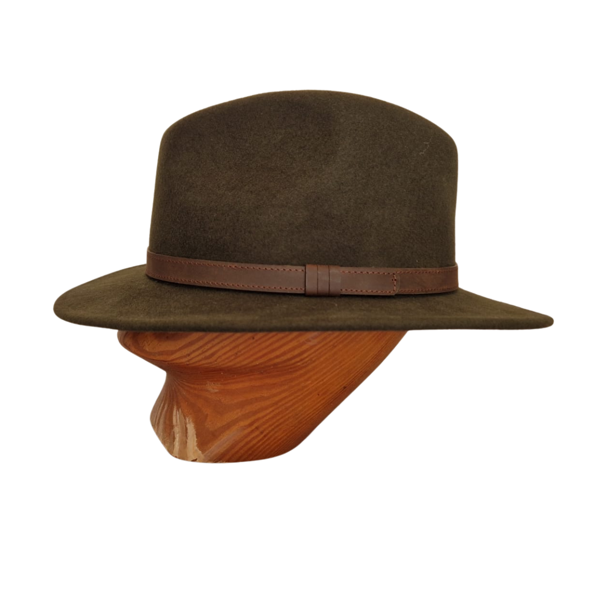 Dark Olive Green Fedora side