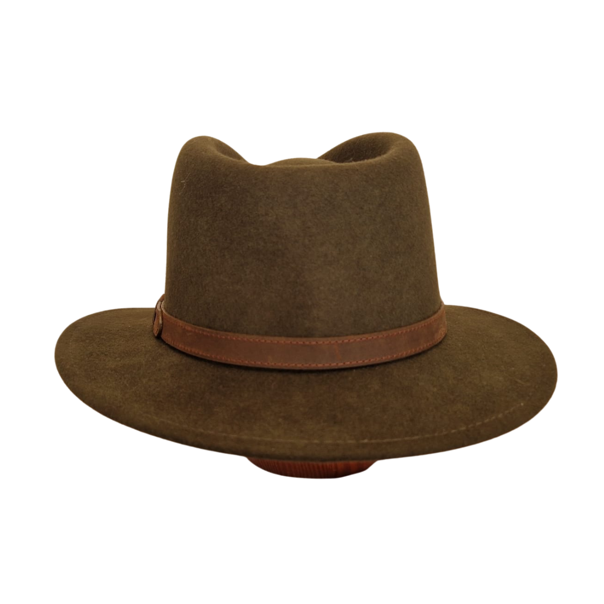 Dark Olive Green Fedora back