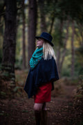 Limited Edition Hand Knitted Chunky Cable Neck Warmer In Turquoise