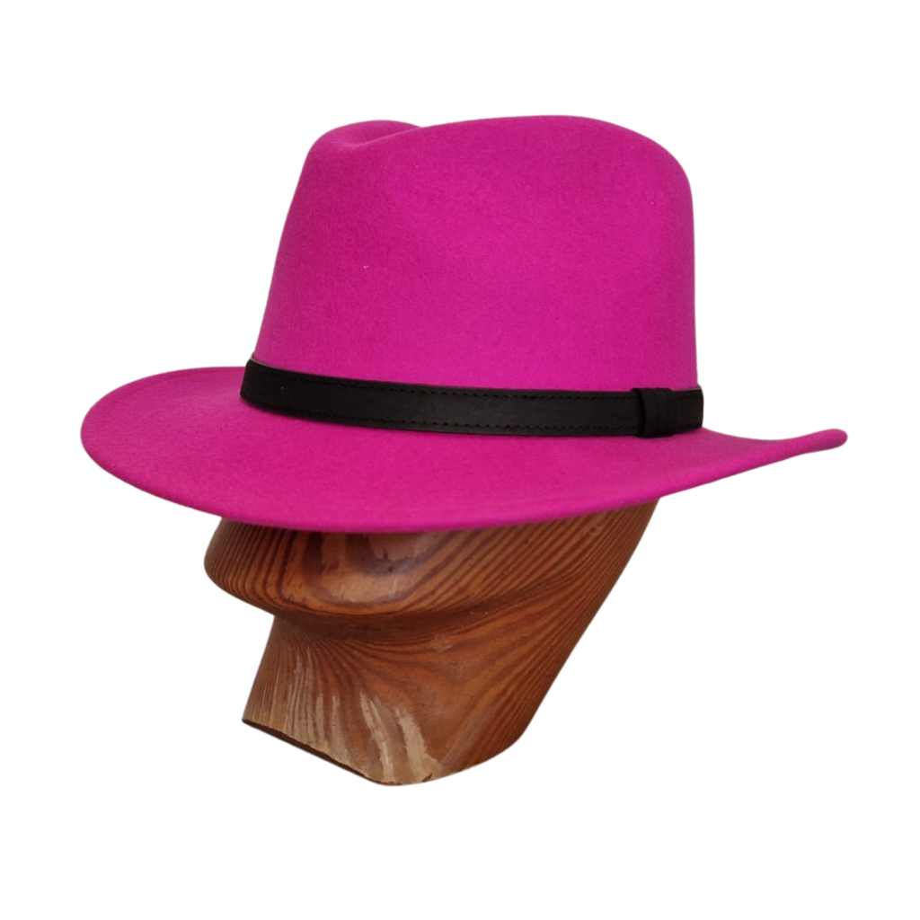 Fuchsia Pink Fedora front