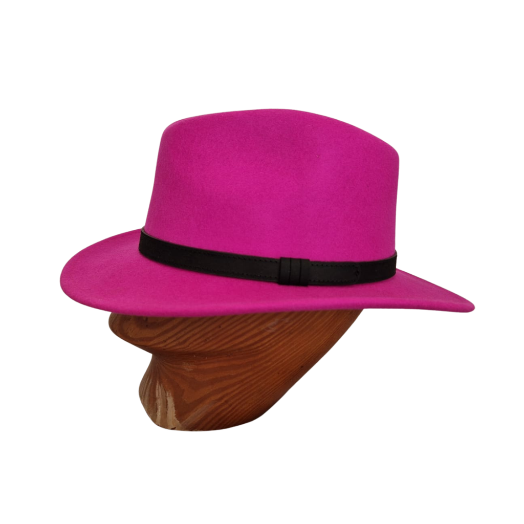 Fuchsia Pink Fedora side