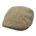 Check Tweed Flat Cap - Olive-Green