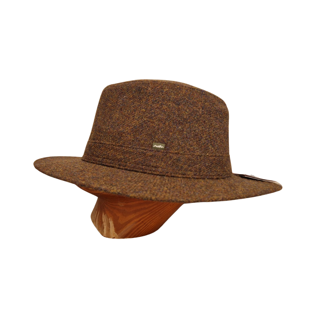 Brown Harris Tweed Fedora side