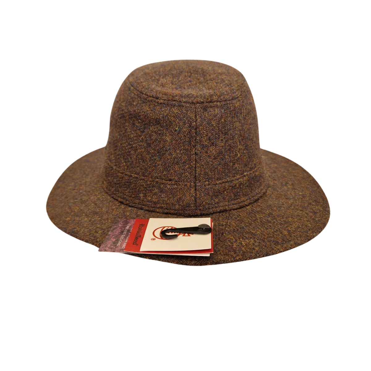 Brown Harris Tweed Fedora back
