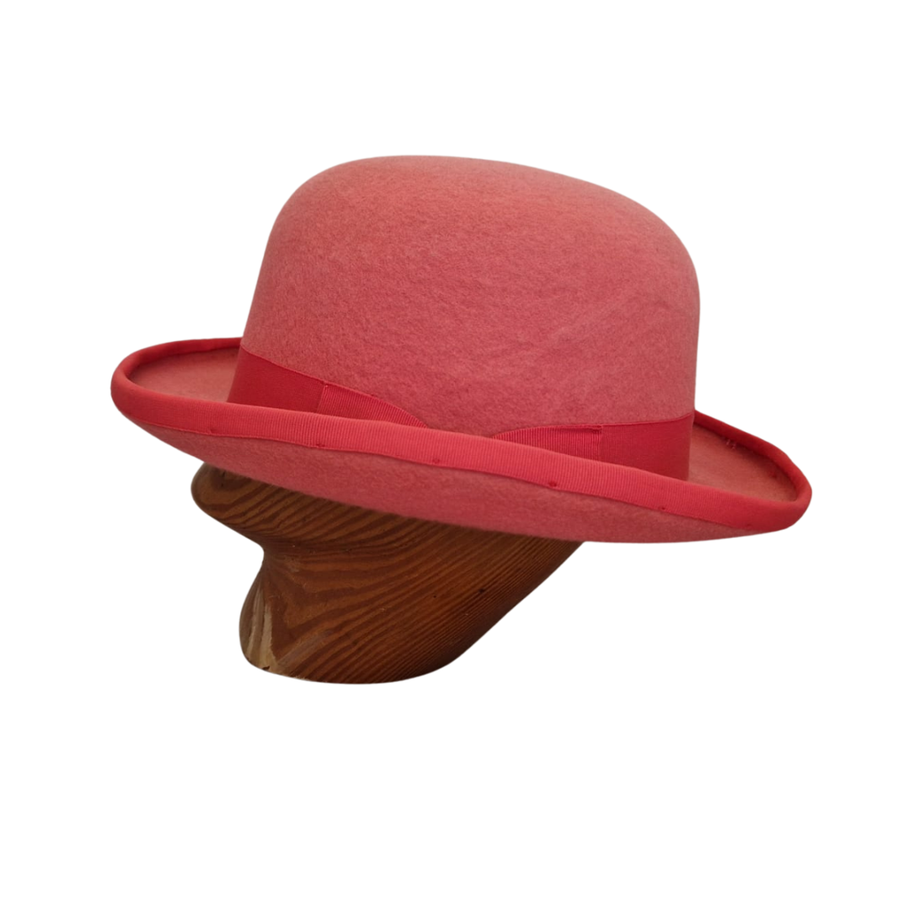 Hot Pink Classic Bowler Hat side