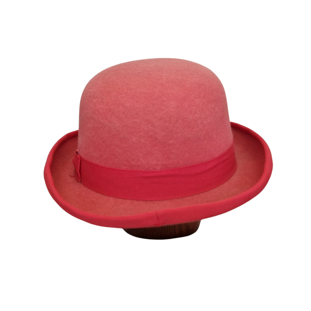 Hot Pink Classic Bowler Hat back