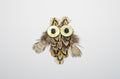 Unique Owl Feather Brooch