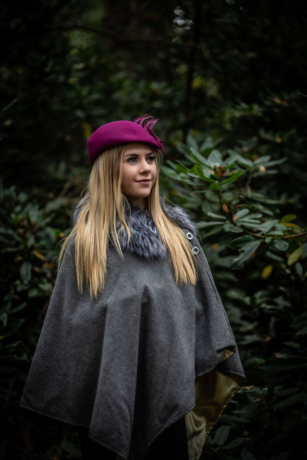 100% Wool Felt Hat in Cerise Pink With Hand Decoration