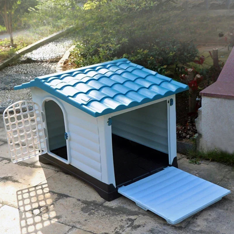 Modular dog house blue outdoors