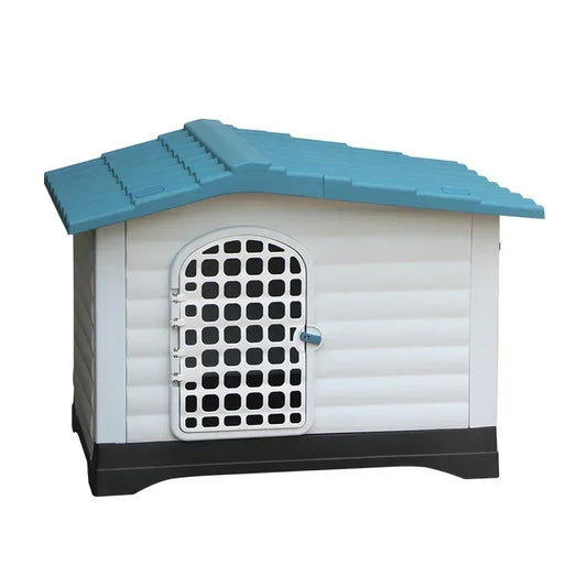 Modular dog house blue front