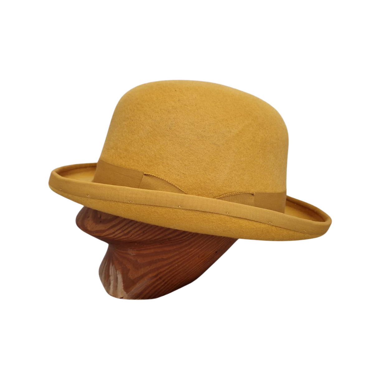 Mustard Yellow Classic Bowler Hat side