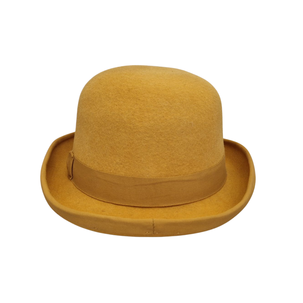 Mustard Yellow Classic Bowler Hat back