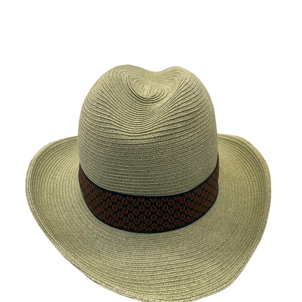 Natural Paper Light Green Sun Hat with Decorative Band