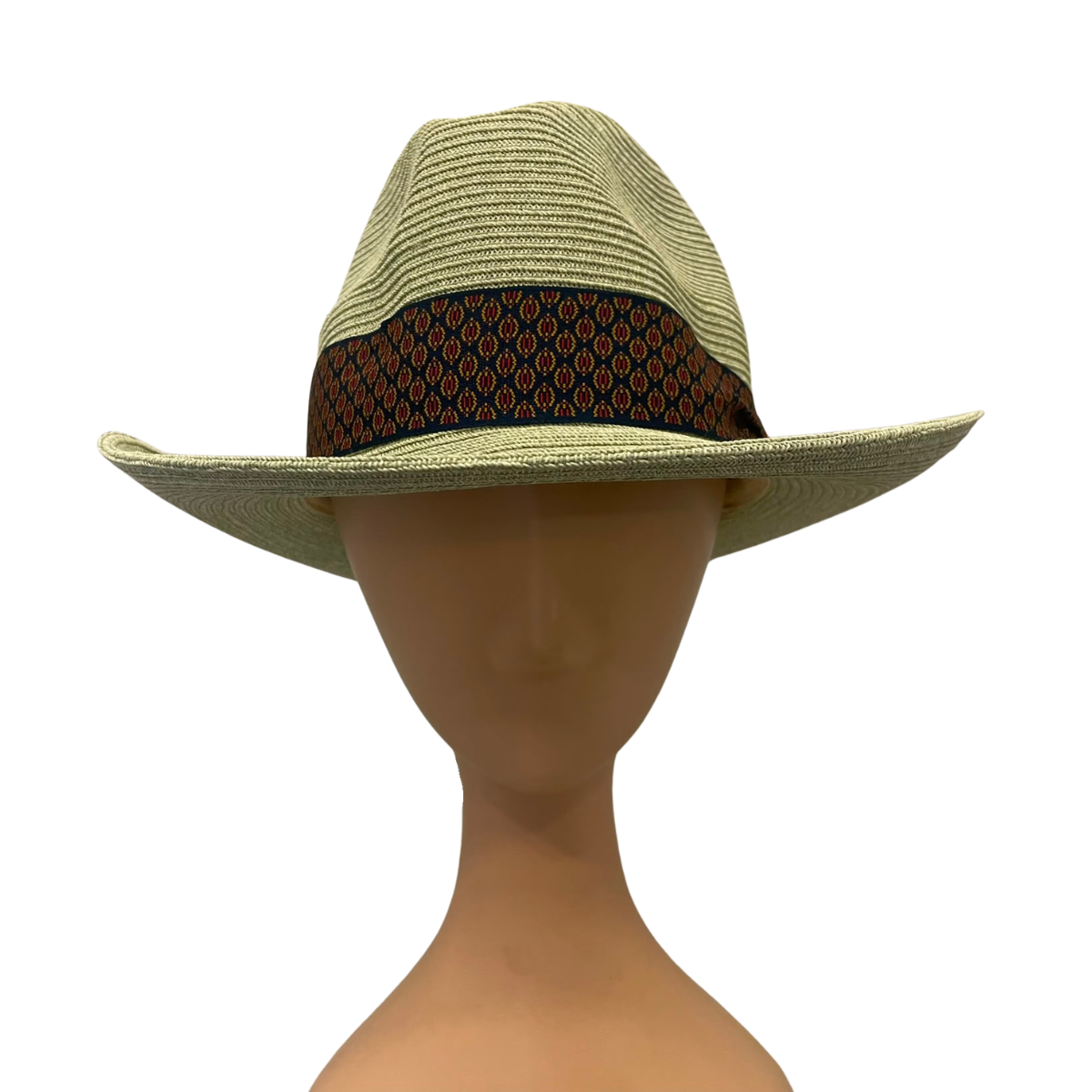 Natural Paper Light Green Sun Hat with Decorative Band