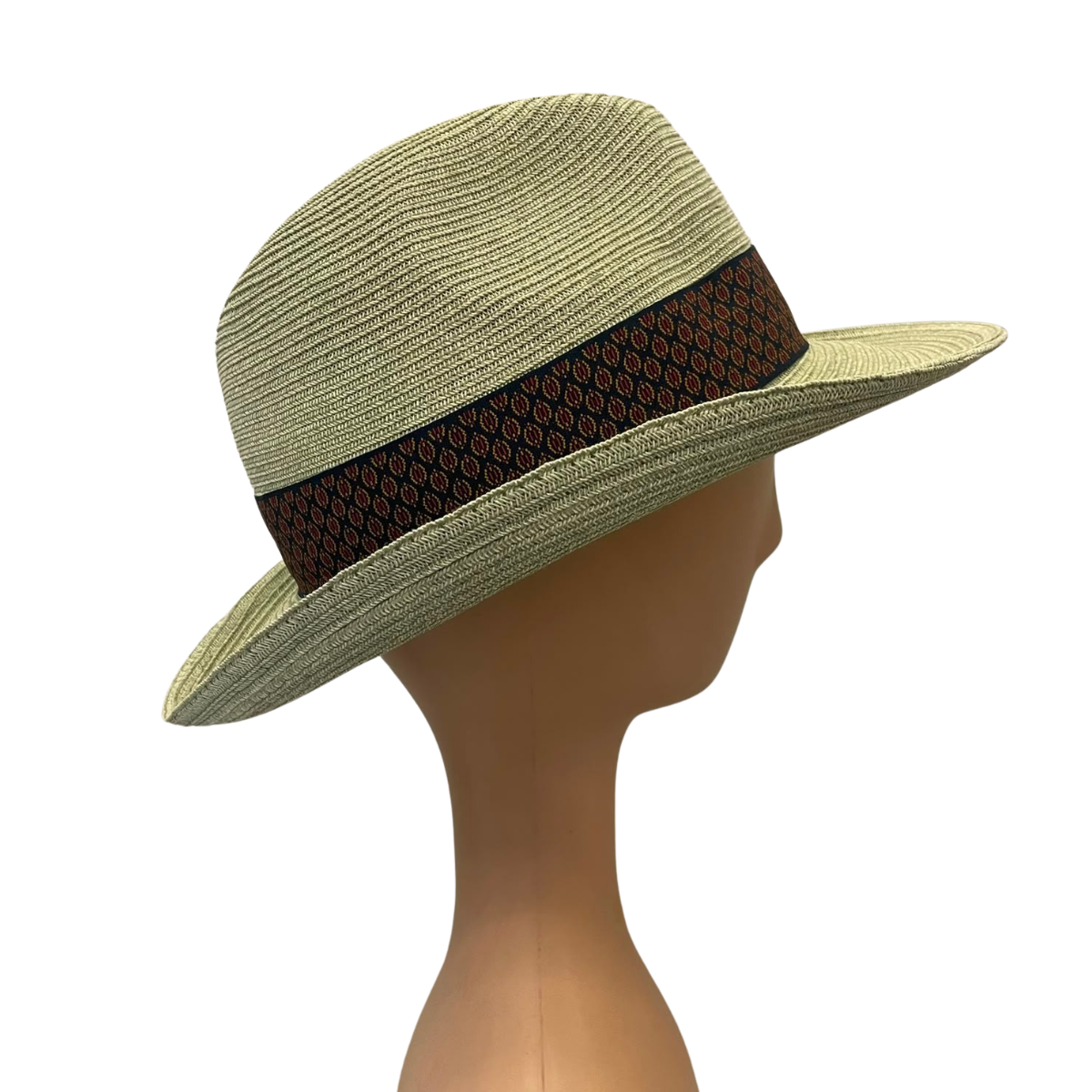 Natural Paper Light Green Sun Hat with Decorative Band