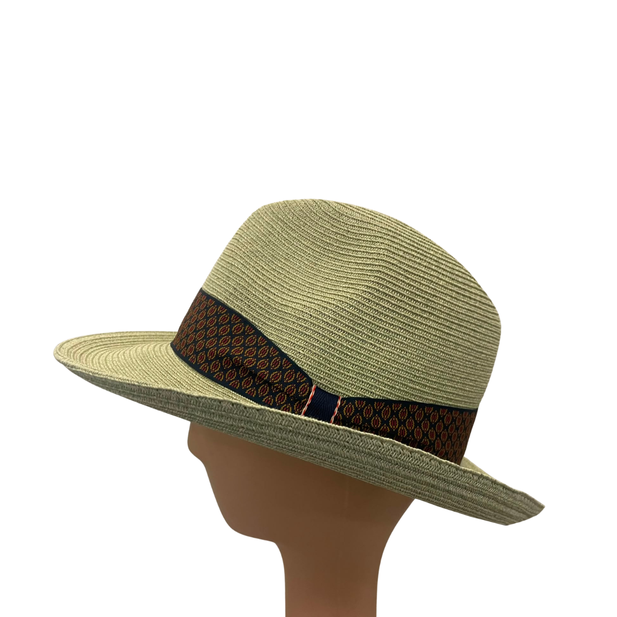 Natural Paper Light Green Sun Hat with Decorative Band