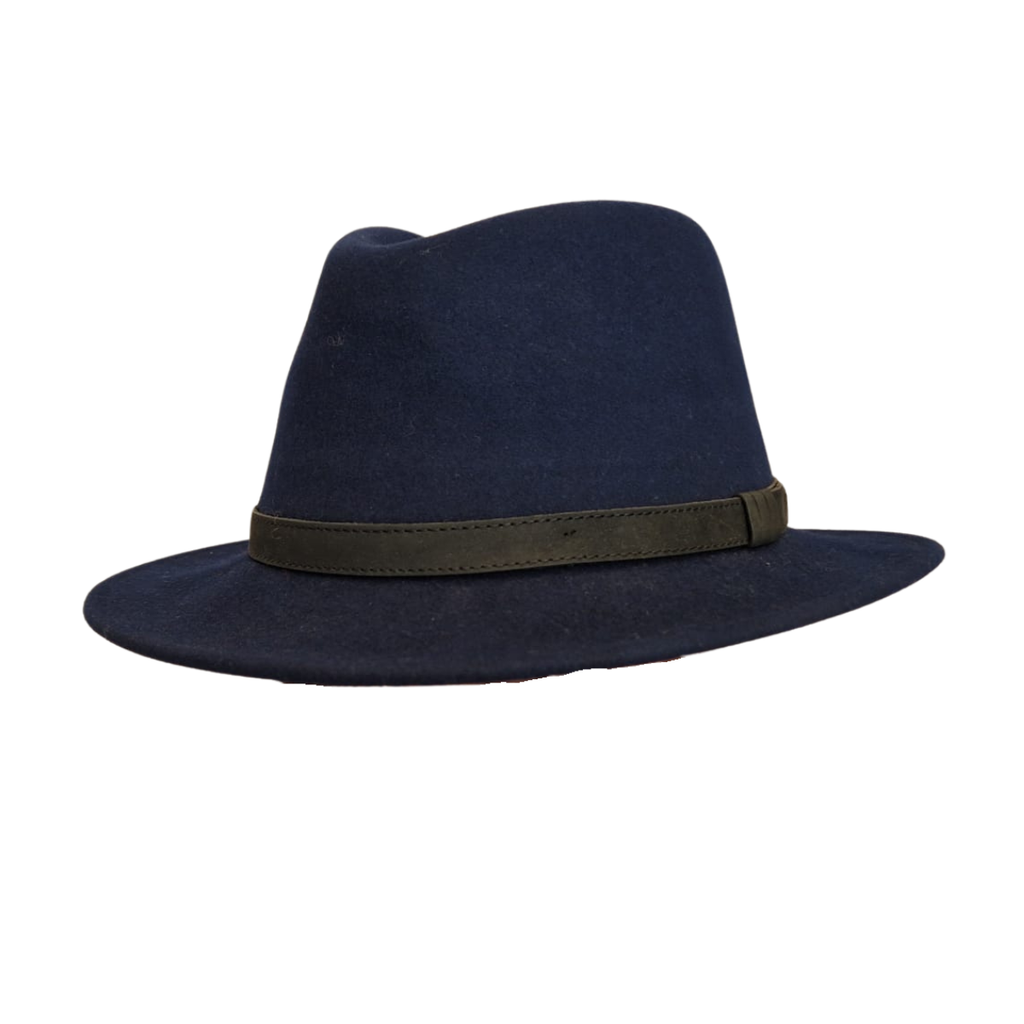 Navy fedora front