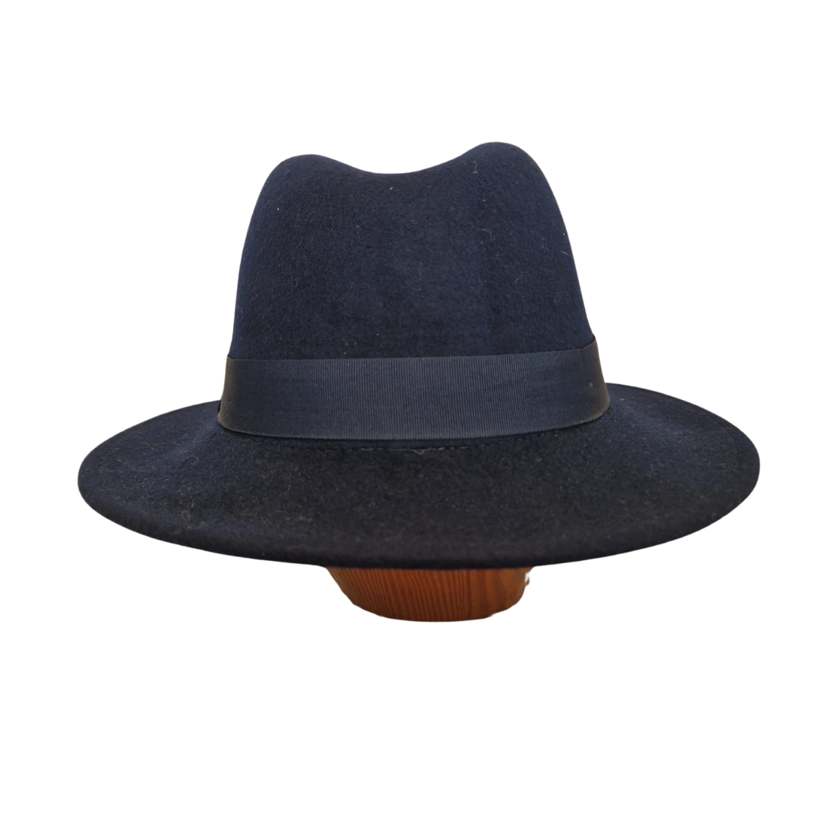 Navy Blue Fedora with Ribbon Band back