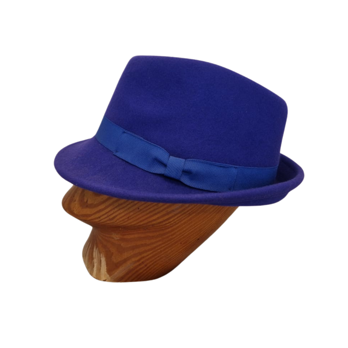 Purple 100 % Wool Handmade Trilby side