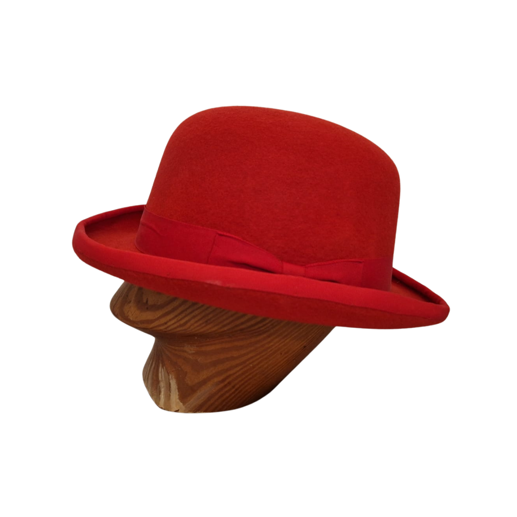 Red Classic Bowler Hat side